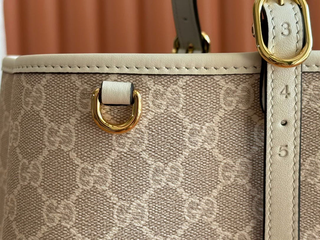 Gucci GG Emblem Tote Bag Off-White