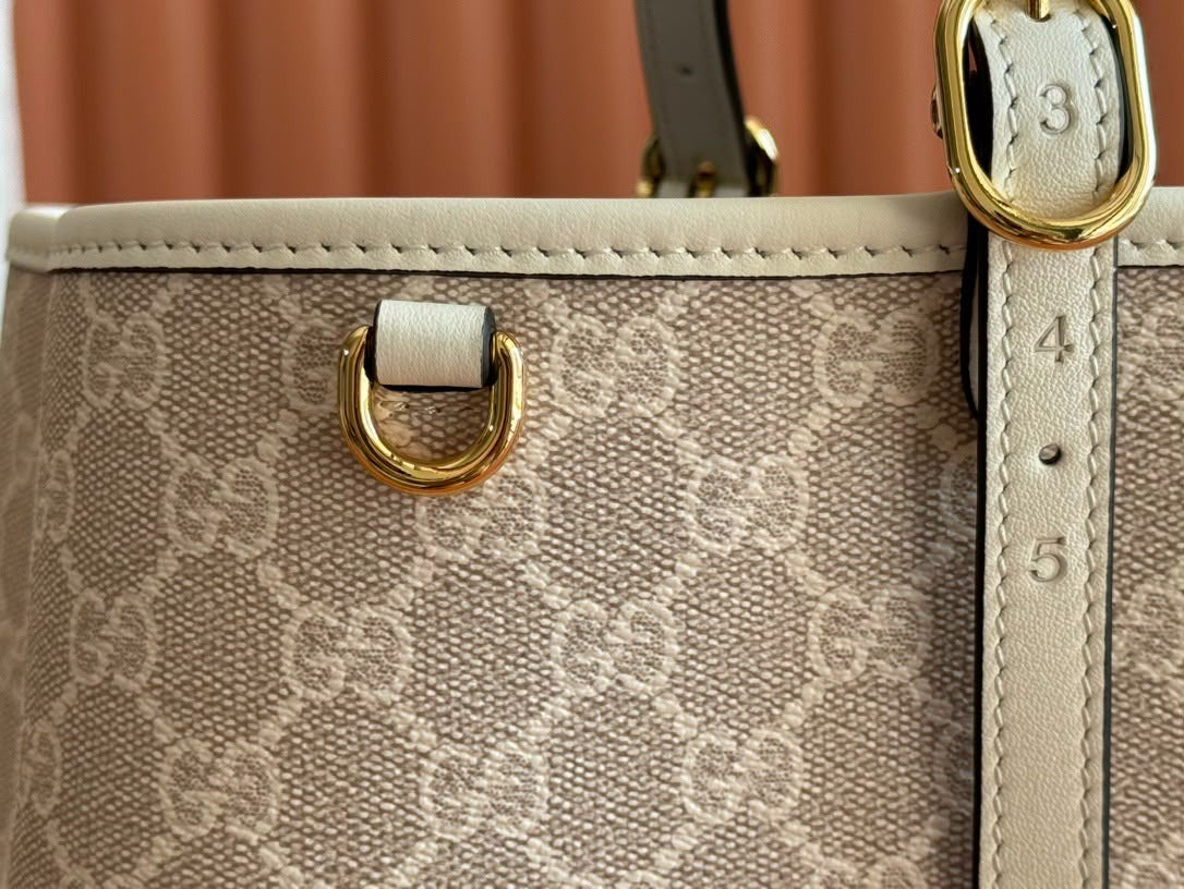 Gucci GG Emblem Tote Bag Off-White