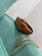 Bolsa GG Marmont Mini Matelassê Chevron Marrom