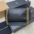 Yves Saint Laurent Calypso Lambskin Black Ferragens Douradas