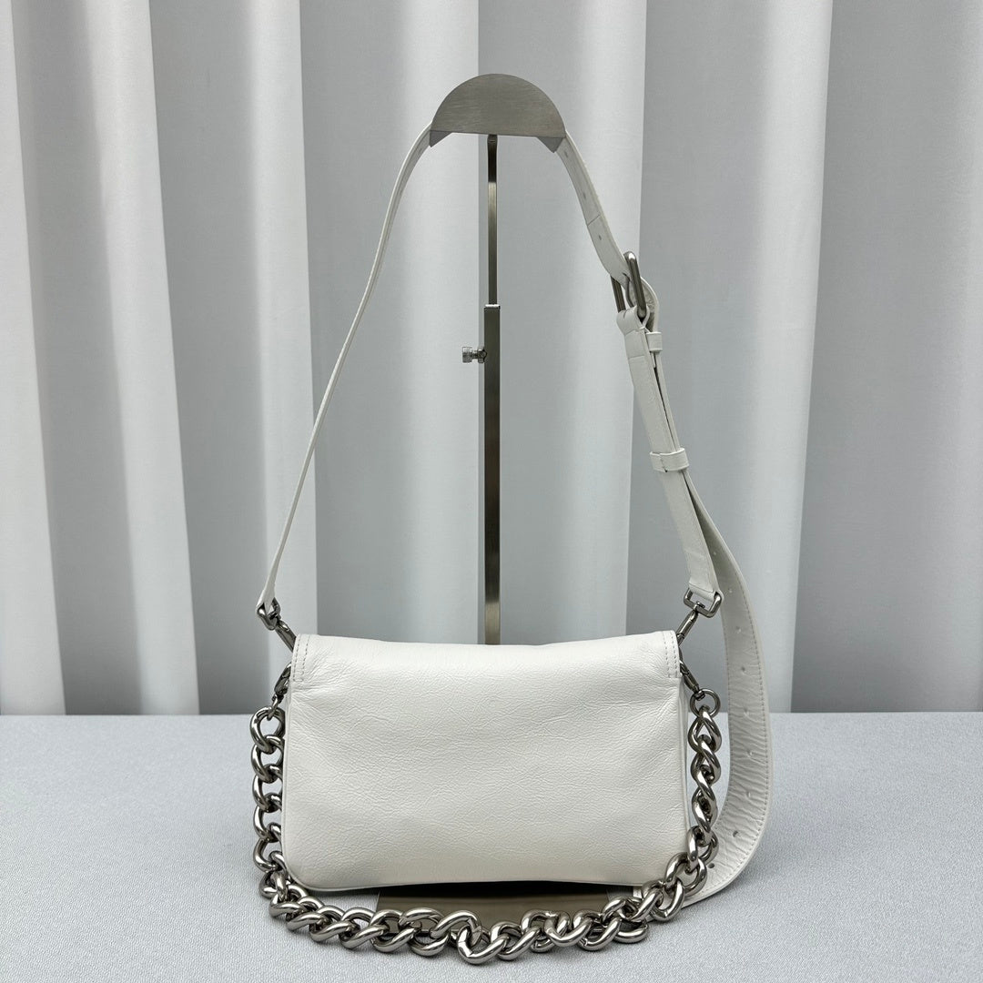 Balenciaga  Small BB Soft Flap Shoulder White