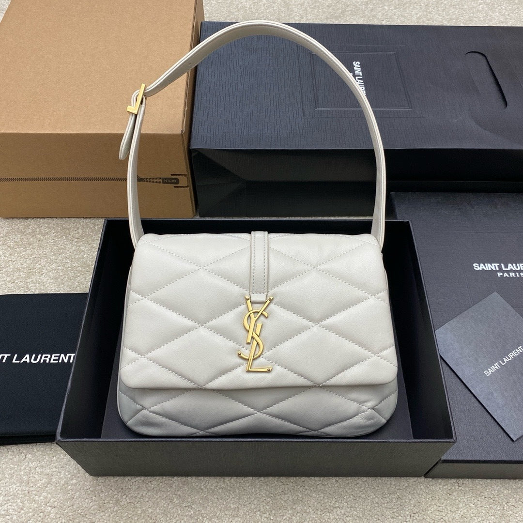 Saint Laurent Jamie Shoulder Bag Off White Ferragens Douradas