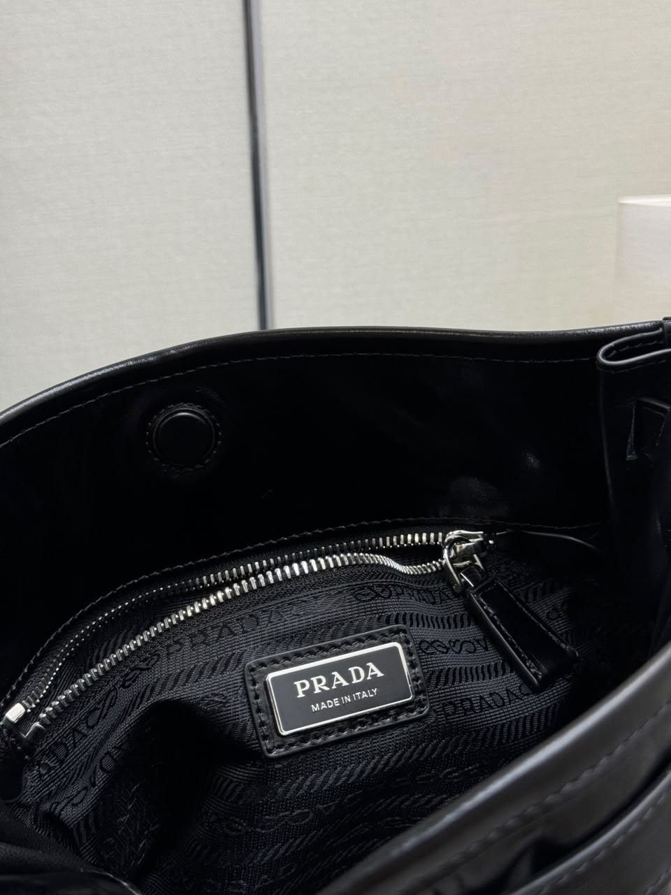 Prada Bonnie Leather Shoulder Bag Black