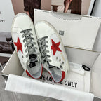 Golden Goose Super-Star White Net Red Star