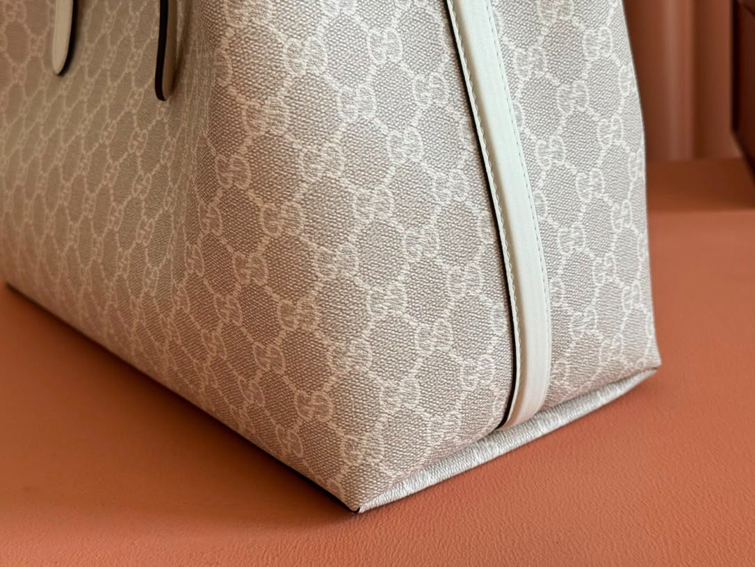 Gucci GG Emblem Tote Bag Off-White