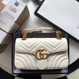 Gucci GG Marmont Small Matelasse Bag White.