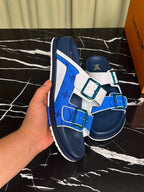 Sandália Louis Vuitton Trainer Mule Blue / White