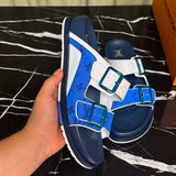 Sandália Louis Vuitton Trainer Mule Blue / White