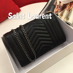 Yves Saint Laurent Envelope Black Ferragens Douradas