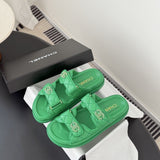 CHANEL Quilted Dad Sandal  Green.