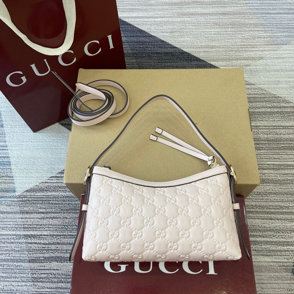 Gucci GG Emblem Small Shoulder Bag Off-White