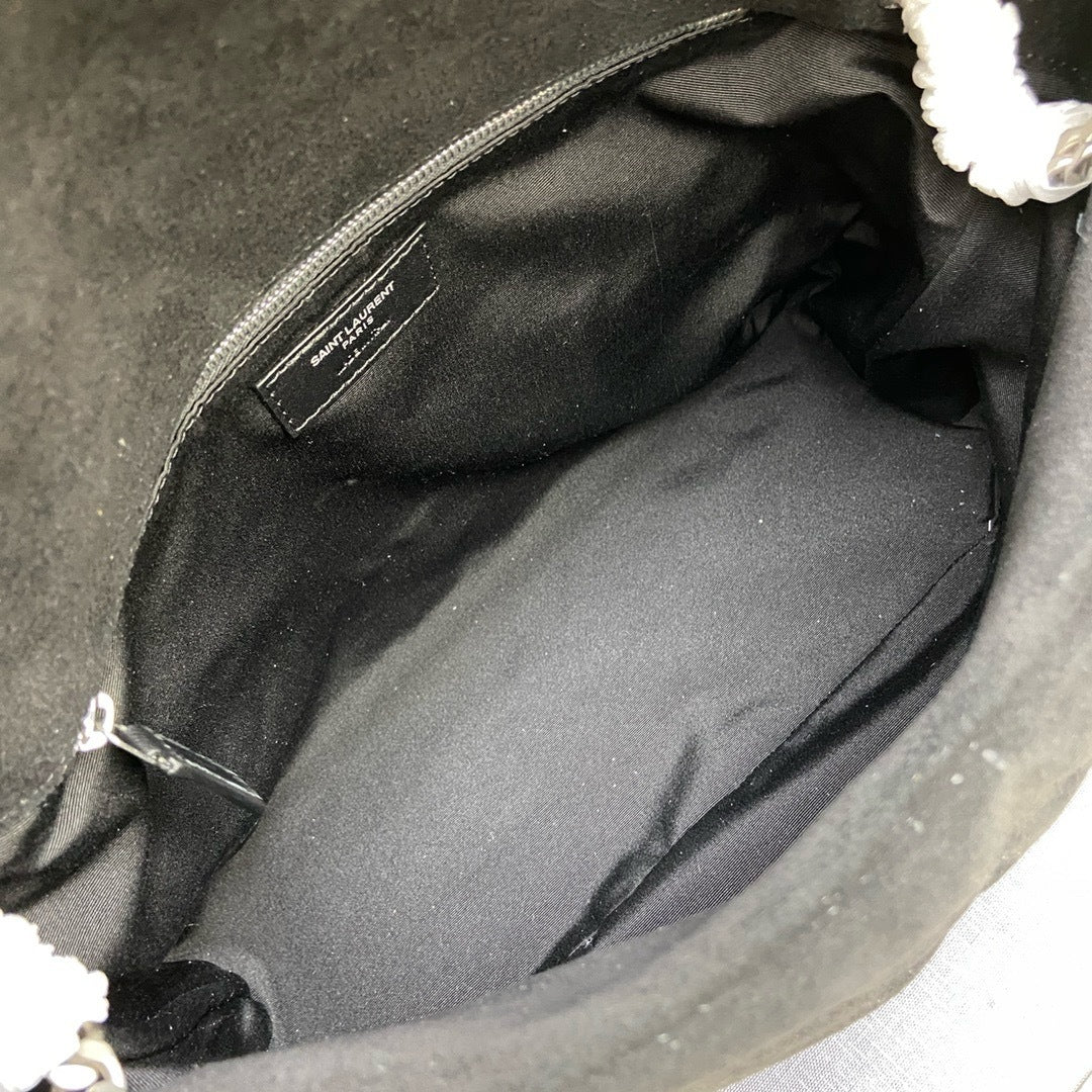 Bolsa Saint Laurent Puffer Toy  Shoulder Bag Black em camurça