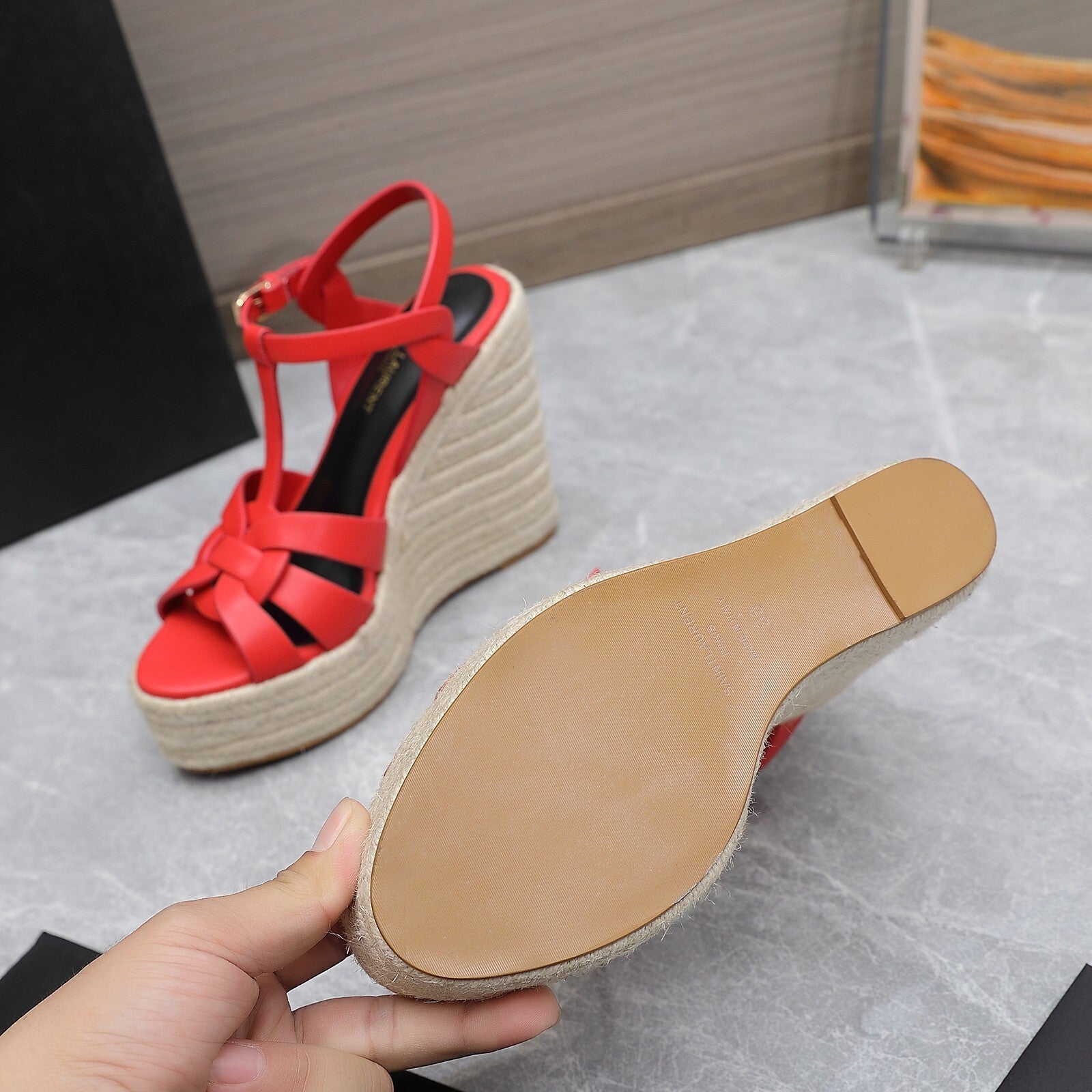 Saint Laurent Espadrille Tribute Red