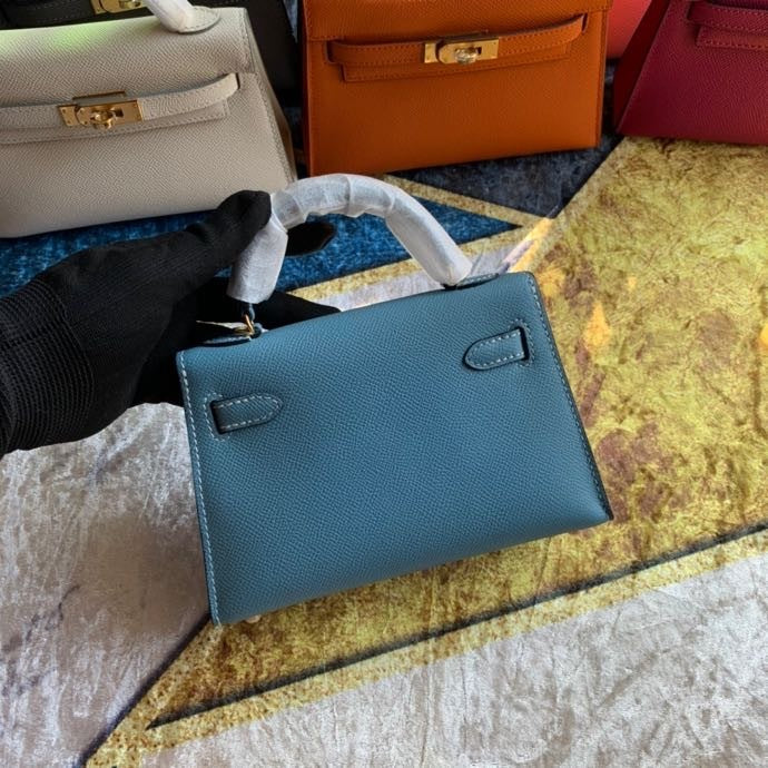 Bolsa Kelly Sellier Mini II Blue Jean (tamanho 20) .