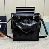 Prada Bonnie Leather Shoulder Bag Black