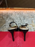 Valentino Garavani VLogo Signature Slingback Pump Black Ferragens Douradas