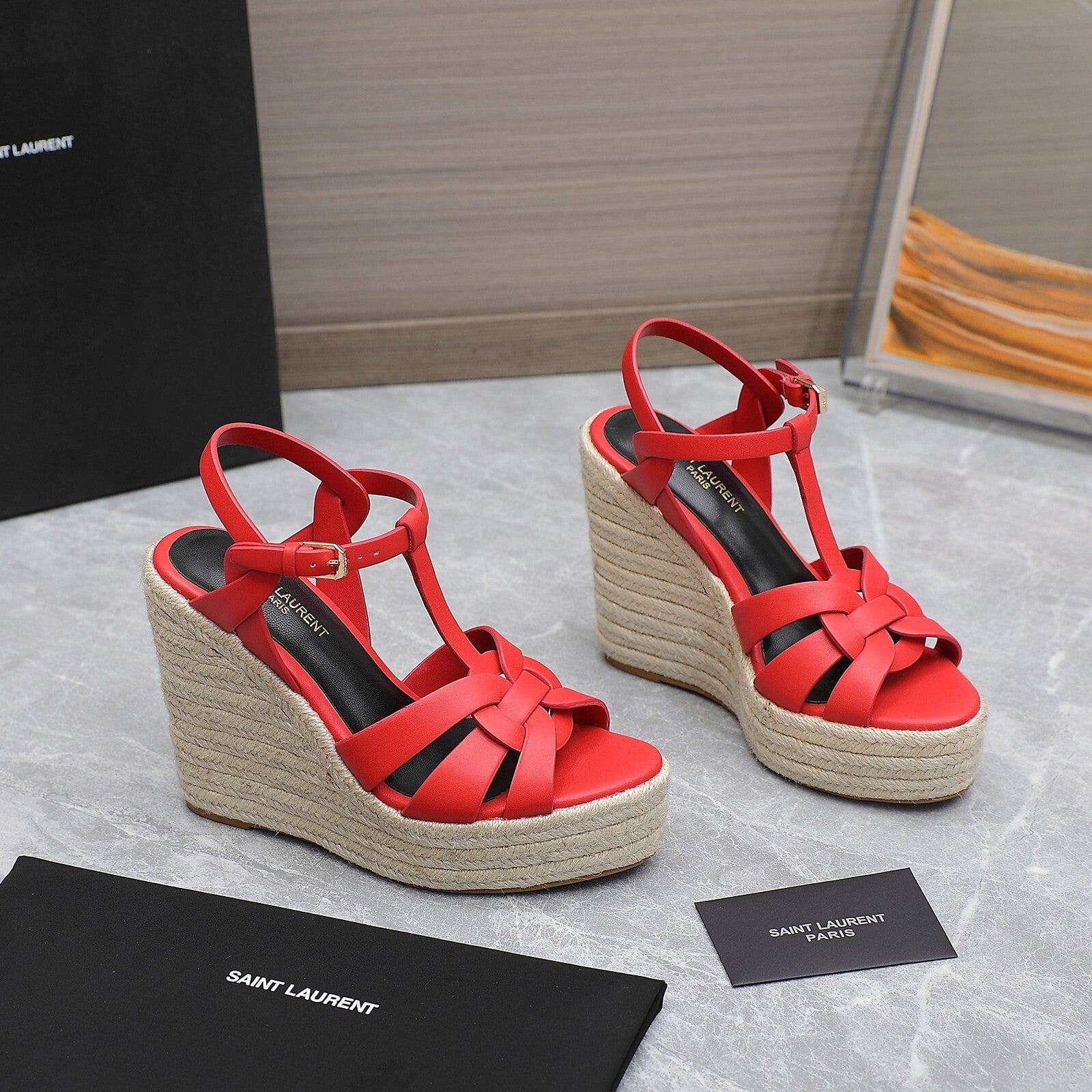 Saint Laurent Espadrille Tribute Red