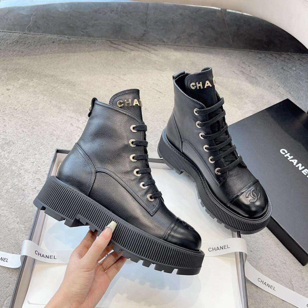 Chanel Combat Boot Black