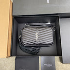 Saint Laurent Lou Camera Bag Black Ferragens Prata