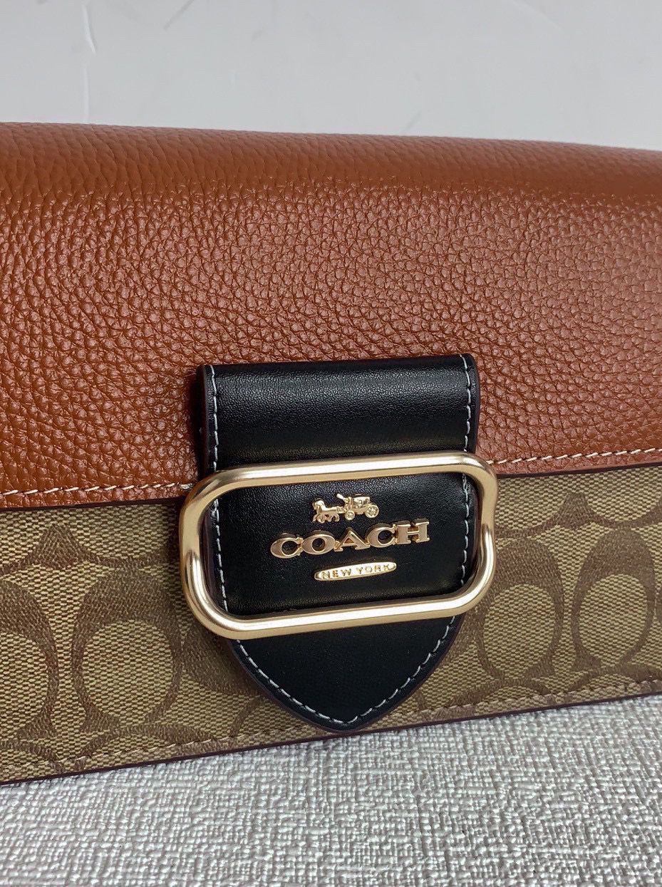 Coach Morgan Signature Shoulder Bag Marrom Caramelo