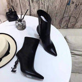 bota de cano curto Saint Laurent Opyum black