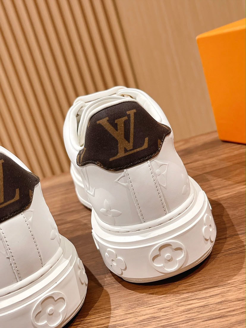 LV Time Out Debossed Monogram Signature White