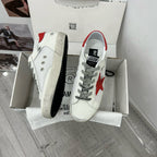 Golden Goose Super-Star White Net Red Star