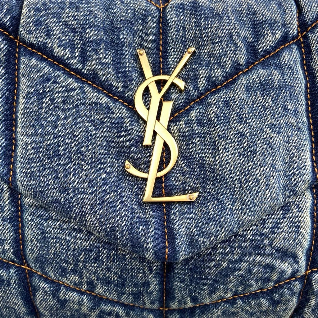 Bolsa Saint Laurent Puffer Denim Small Shoulder Bag