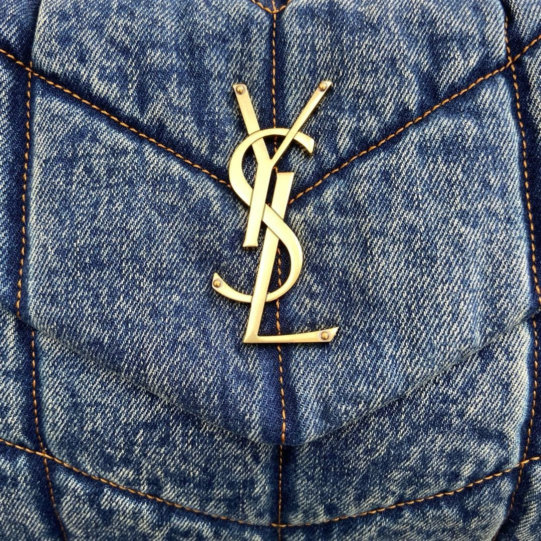 Bolsa Saint Laurent Puffer Denim Small Shoulder Bag