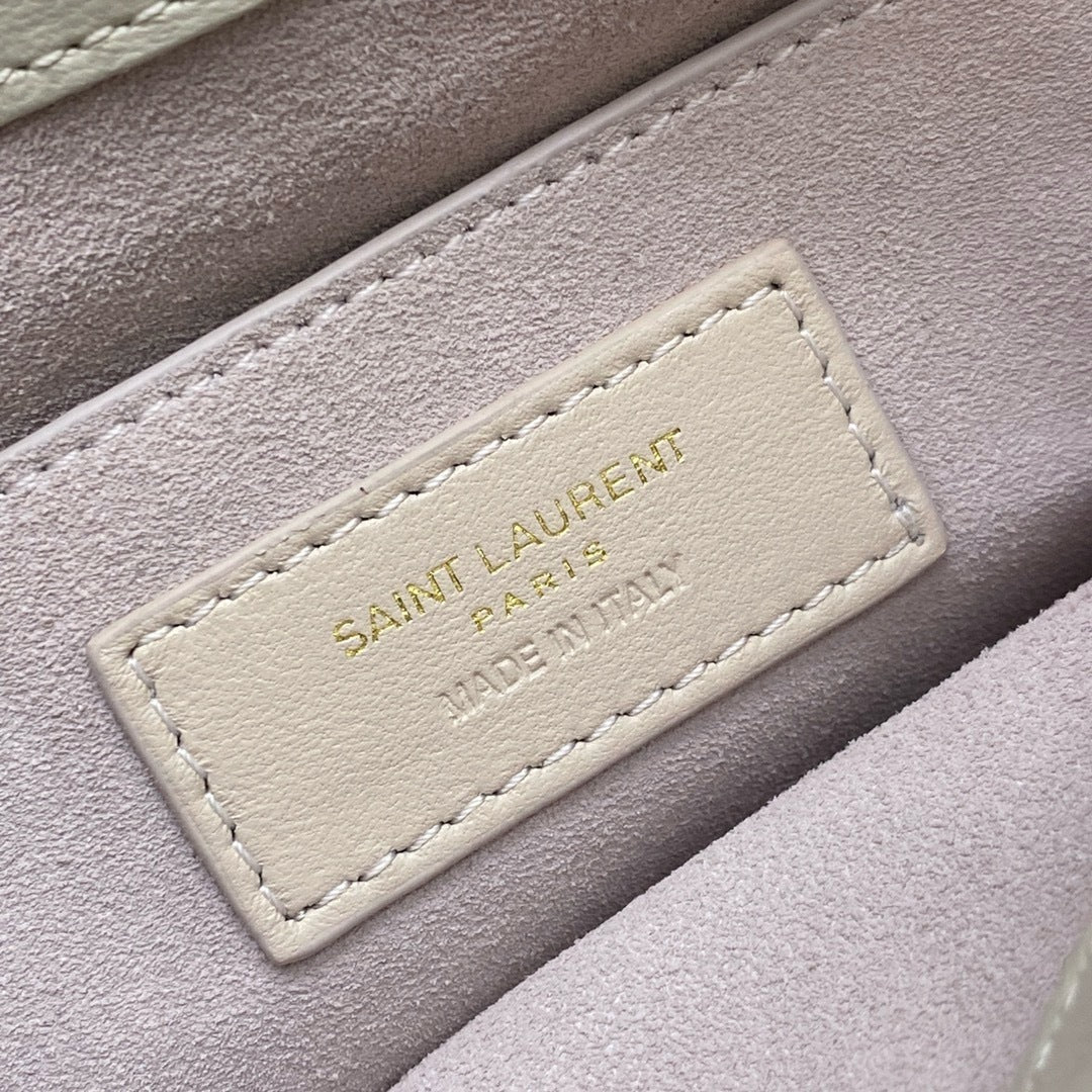 Saint Laurent Jamie Shoulder Bag Off White Ferragens Douradas