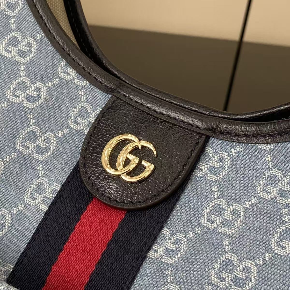Gucci Giglio Large Tote Bag Blue