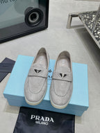 Prada Suede Loafers Grey