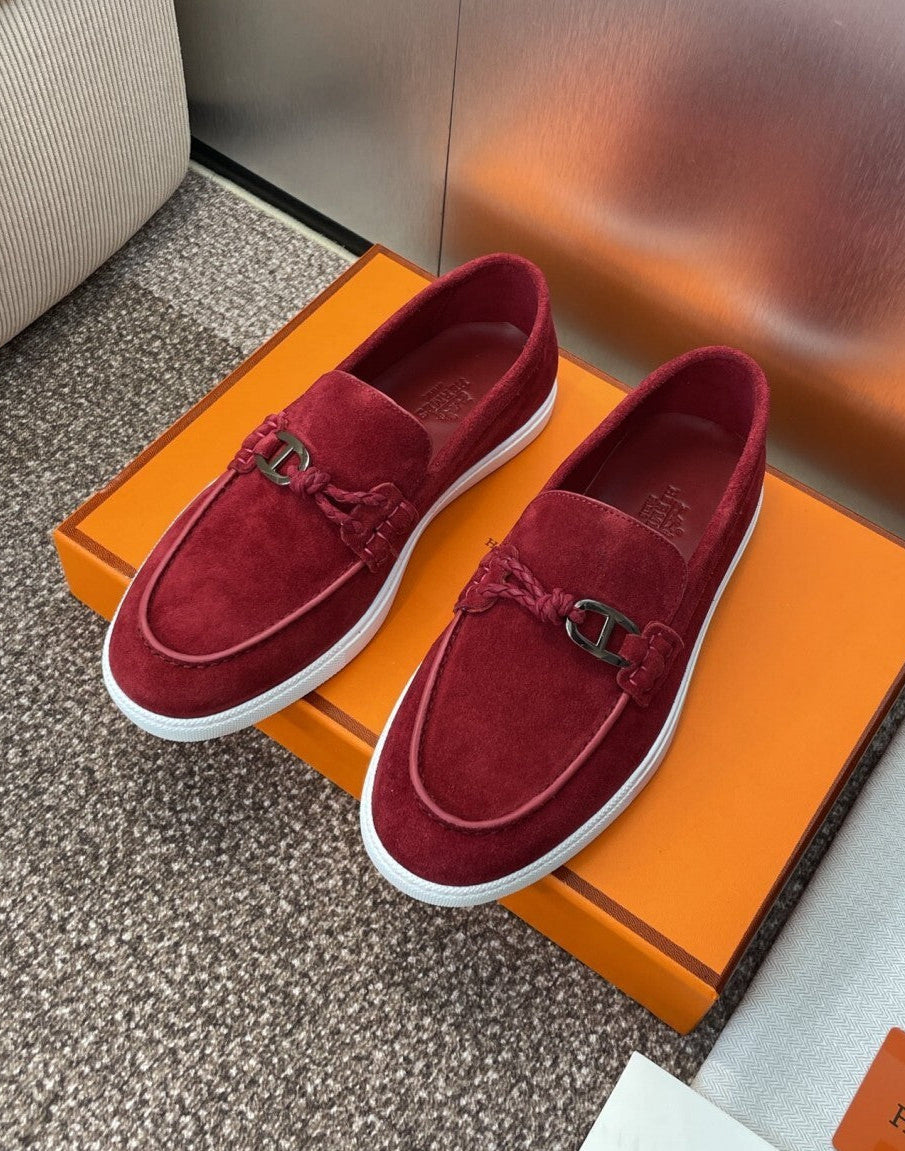 Hermes Loafer Wine red
