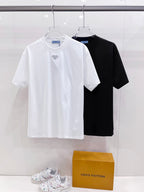 Camiseta Prada de Algodão Interlock com Logo Triangular