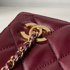Chanel Mini Shopping Bag Dark Burgundy