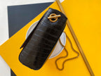 Saint Laurent Kate Reversible Shoulder Bag Croco