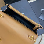Saint Laurent Shoulder Bag Bege Camel Ferragens  Douradas