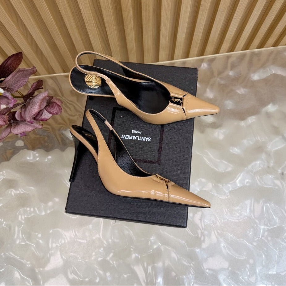Scarpin Babylone Breteuil Saint Laurent  Beige