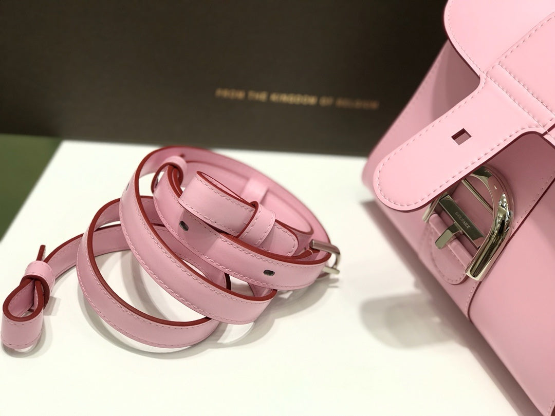 Delvaux Brillant Mini Leather Bag Pink Ferragens Prata