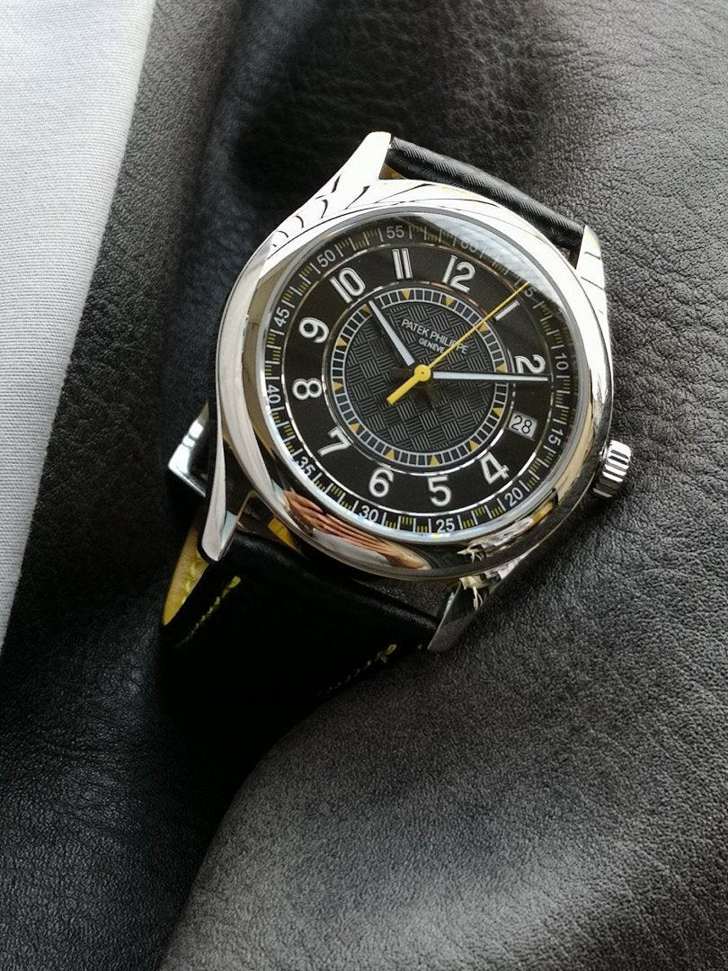 Patek Philippe Calatrava "Ebony" Black Dial With Yellow Accents