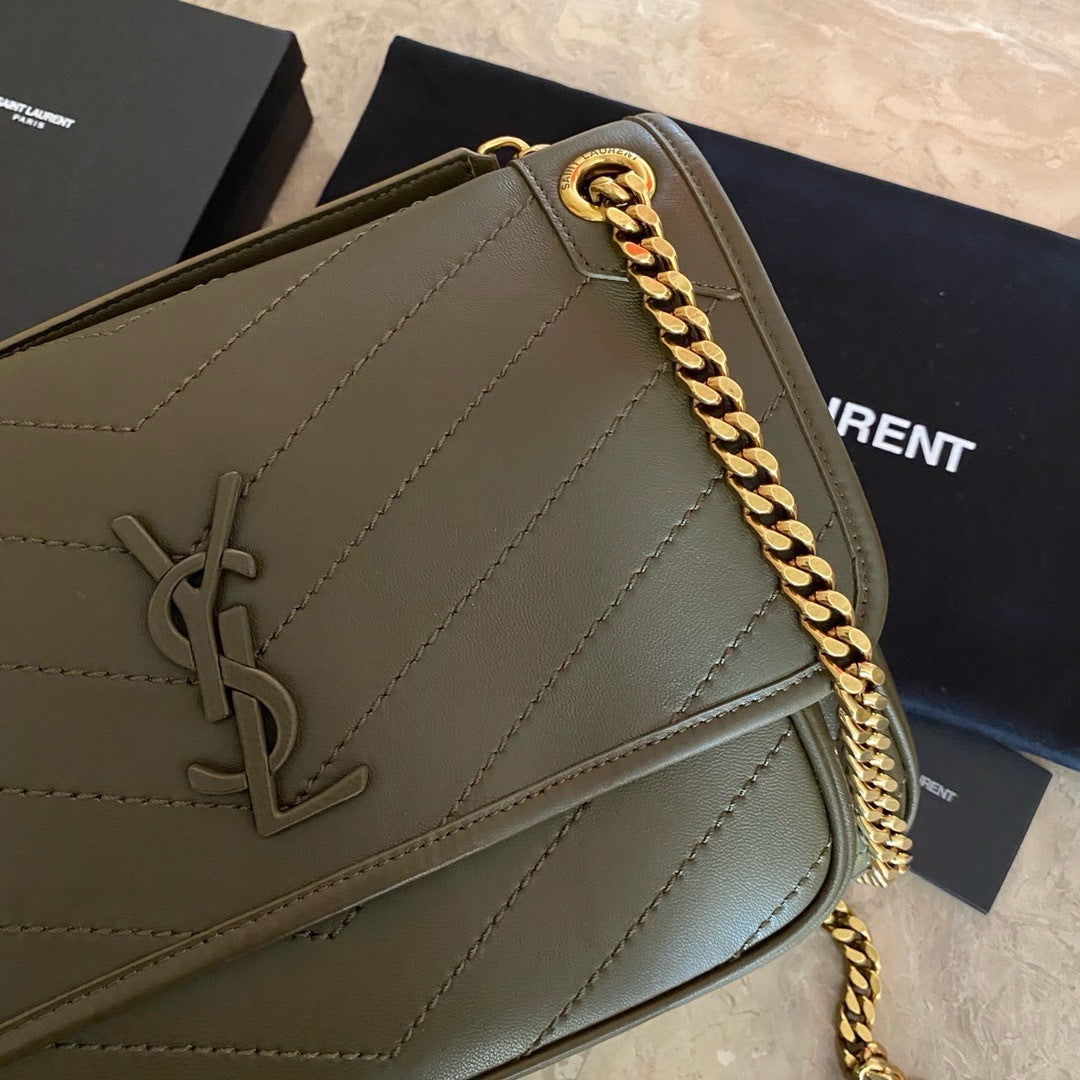 Saint Laurent NIKI baby Bag Green Ferragens Douradas