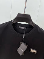 Cotton T-shirt With Branded Tag Black
