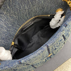 Bolsa Saint Laurent Puffer Denim Small Shoulder Bag