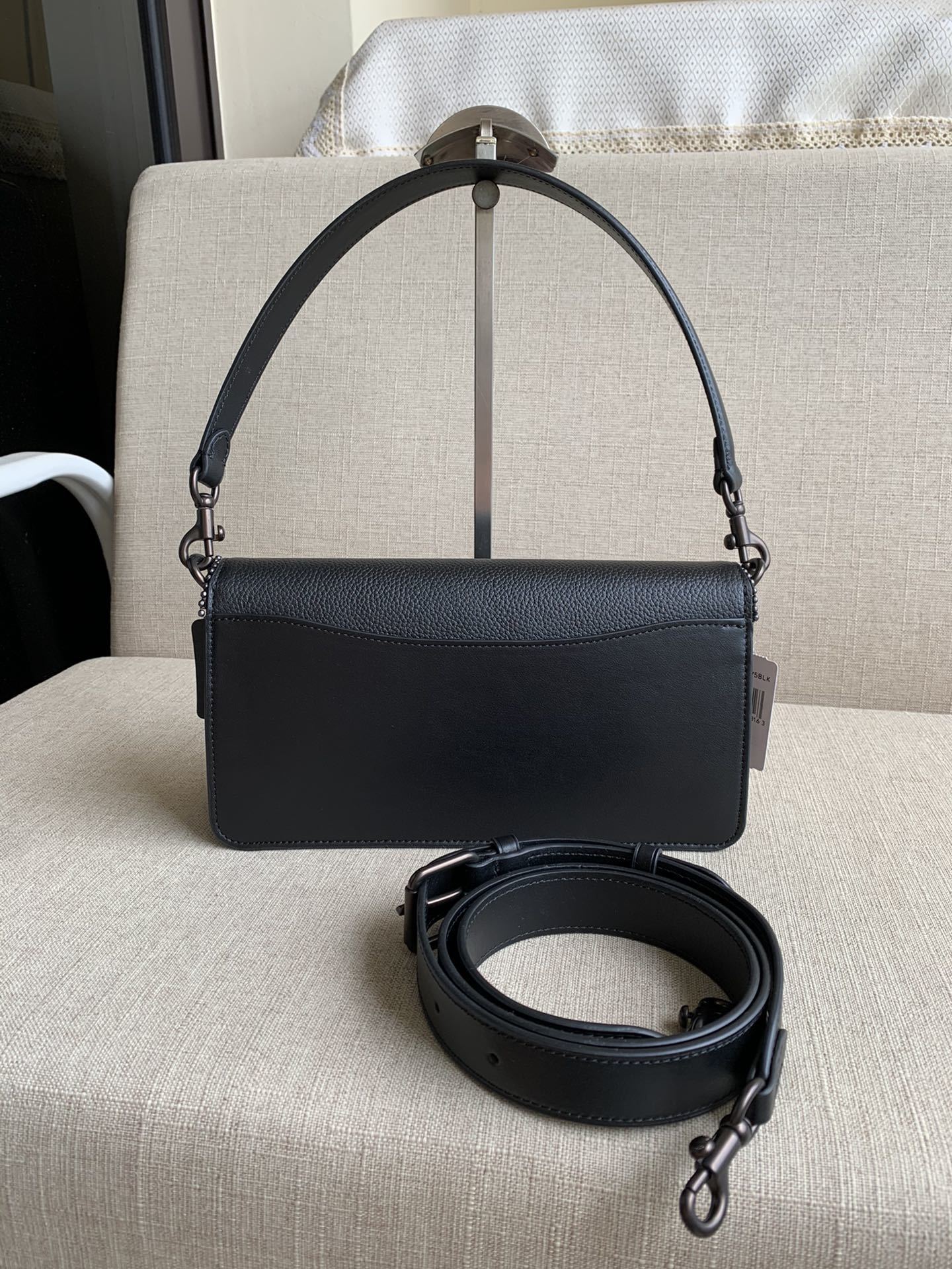 Coach Tabby Shoulder Bag 26 with Beadchain Black