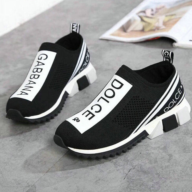 Dolce & Gabbana Sorrento Logo Slip On Black Grey White