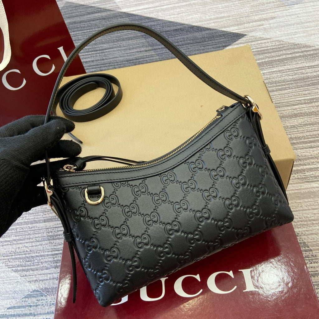 Gucci GG Emblem Small Shoulder Bag Black
