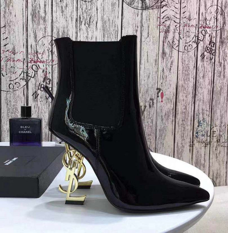 bota de cano curto Saint Laurent gold