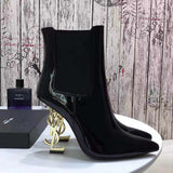 bota de cano curto Saint Laurent gold