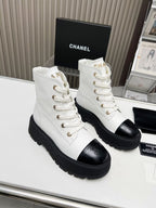 Chanel Combat Boot White / Black