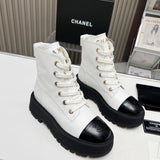 Chanel Combat Boot White / Black